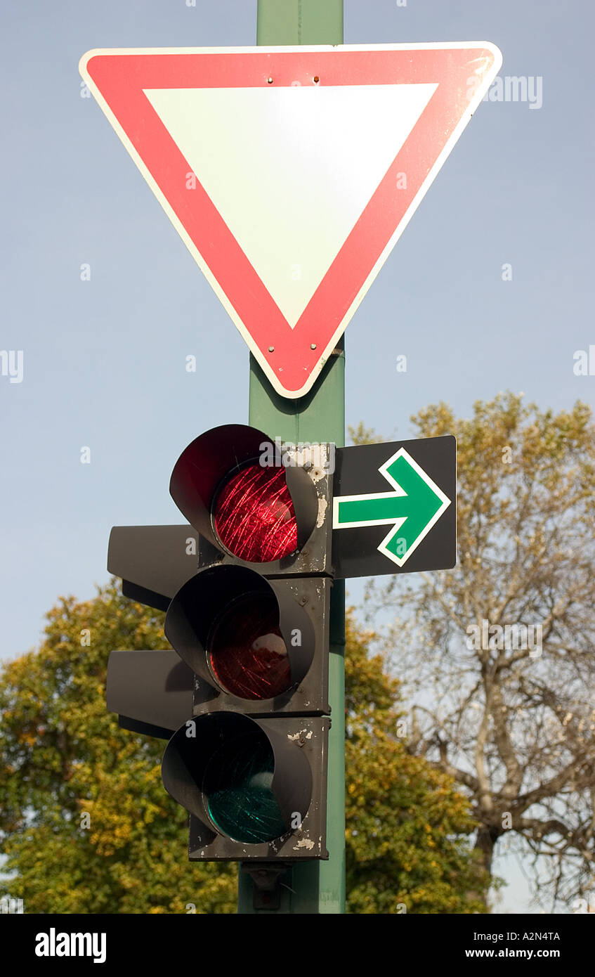 traffic light with a green arrow Stock Photo Alamy