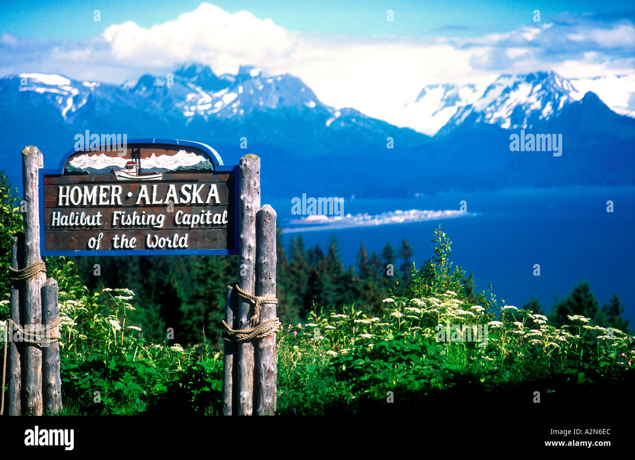 Homer Alaska sign Halibut Fishing Capital of the World Kenai Peninsula