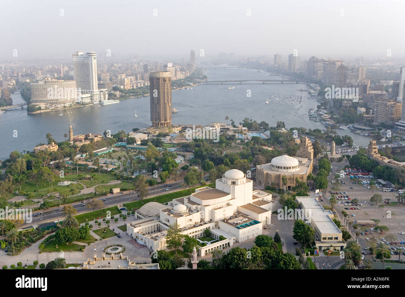 Aerial view of city, Nile River, Cairo, Egypt Stock Photo - Alamy