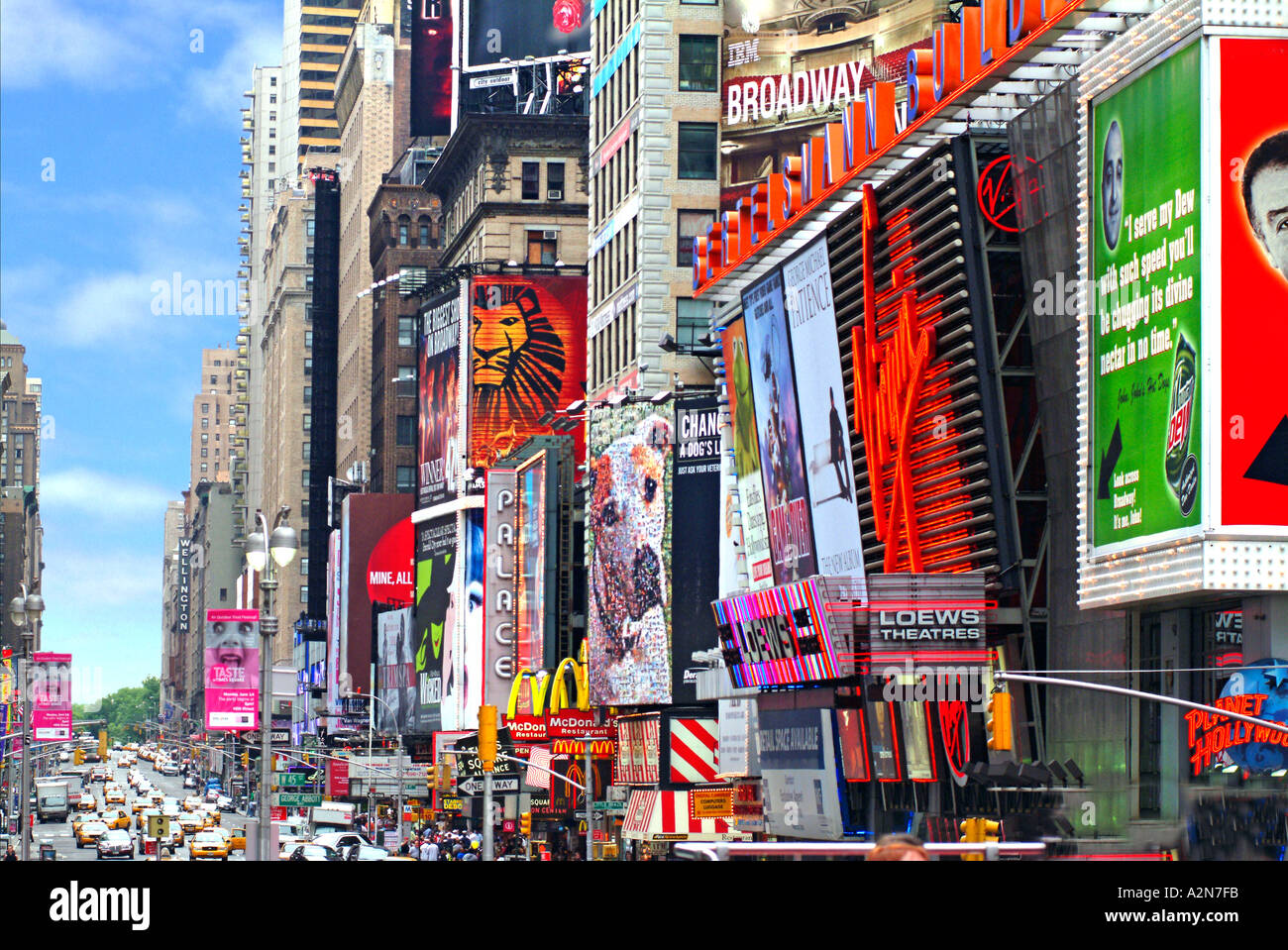 Advertising signs on storefronts in New York City times ...