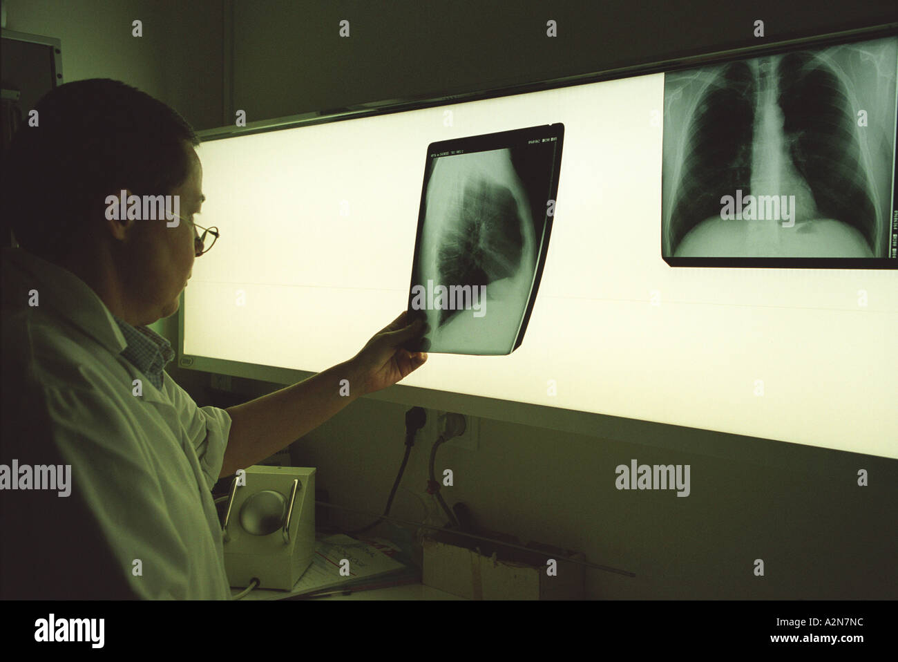 Doctor doing an X-Ray Stock Photo