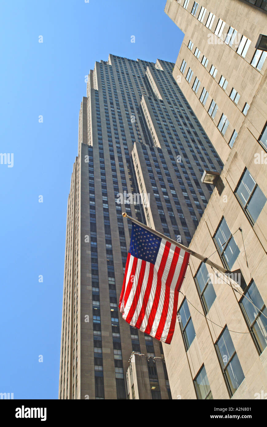 Rockefeller center buildings in downtown Manhattan NYC Stock Photo