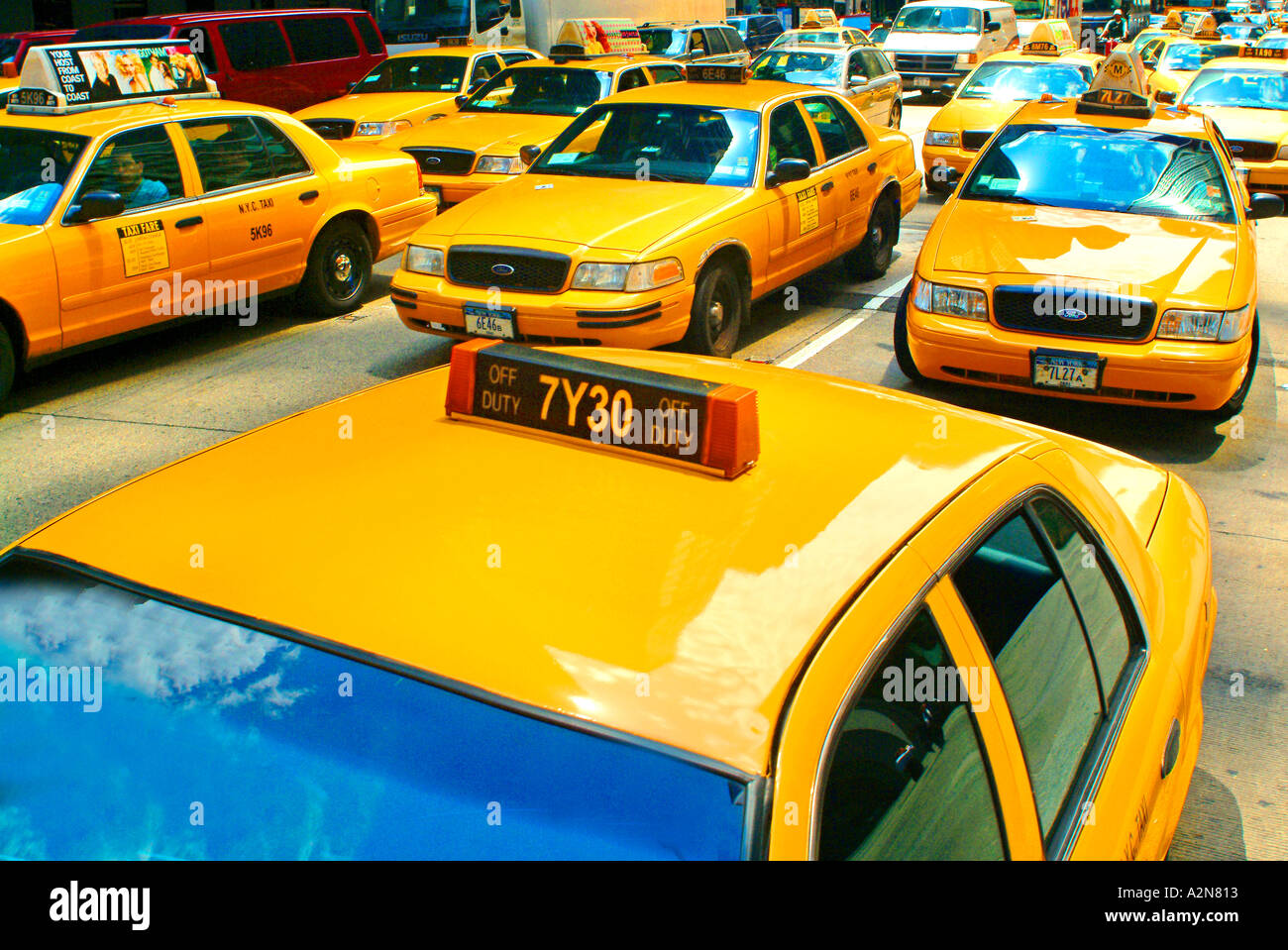 Yellow Taxi cab in NYC Stock Photo Alamy