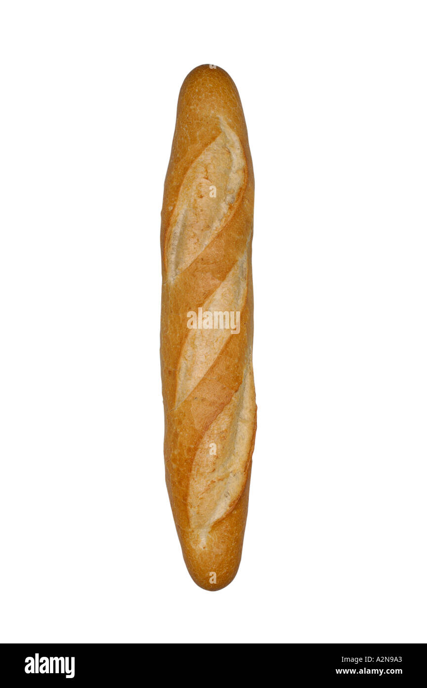 FRENCH BREAD BAGUETTE ON WHITE BACKGROUND Stock Photo