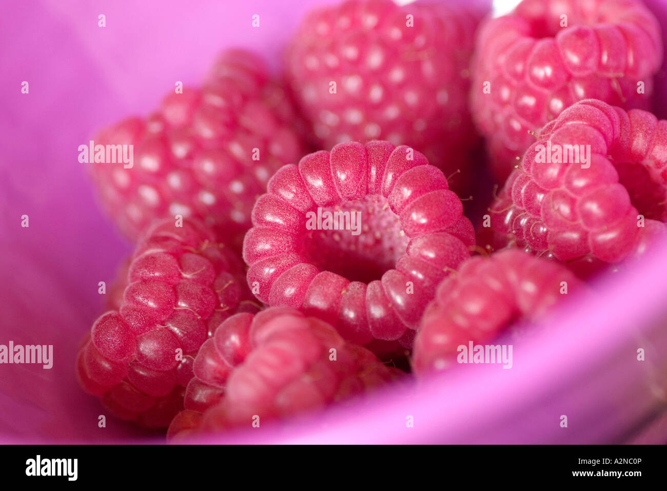Close-up of raspberries in bowl Stock Photo - Alamy