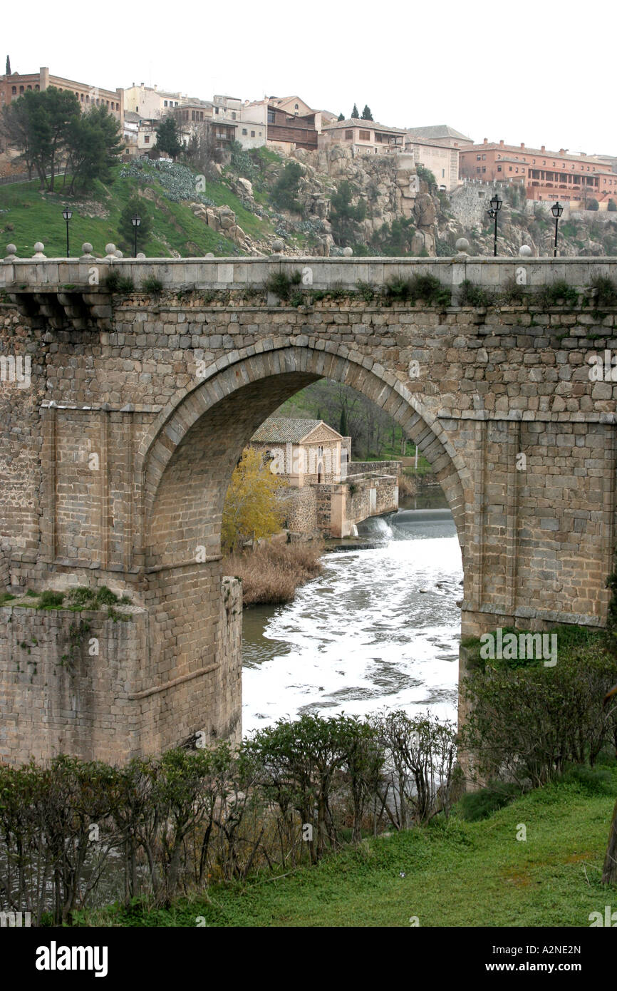 Saint Martin Bridge Toledo Spain. Stock Photo
