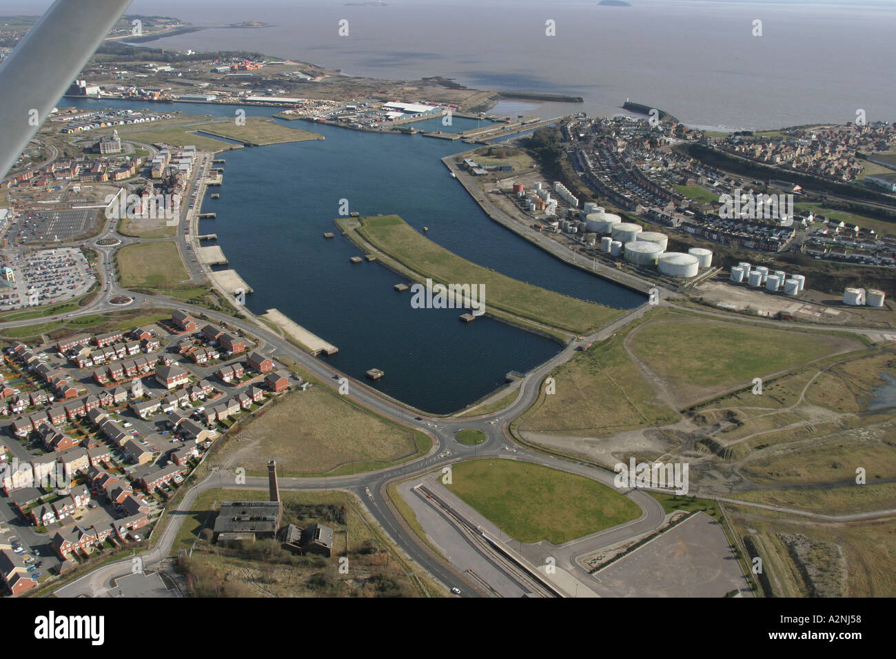 Aerial Barry Waterfront and Docks Vale of South Wales Stock