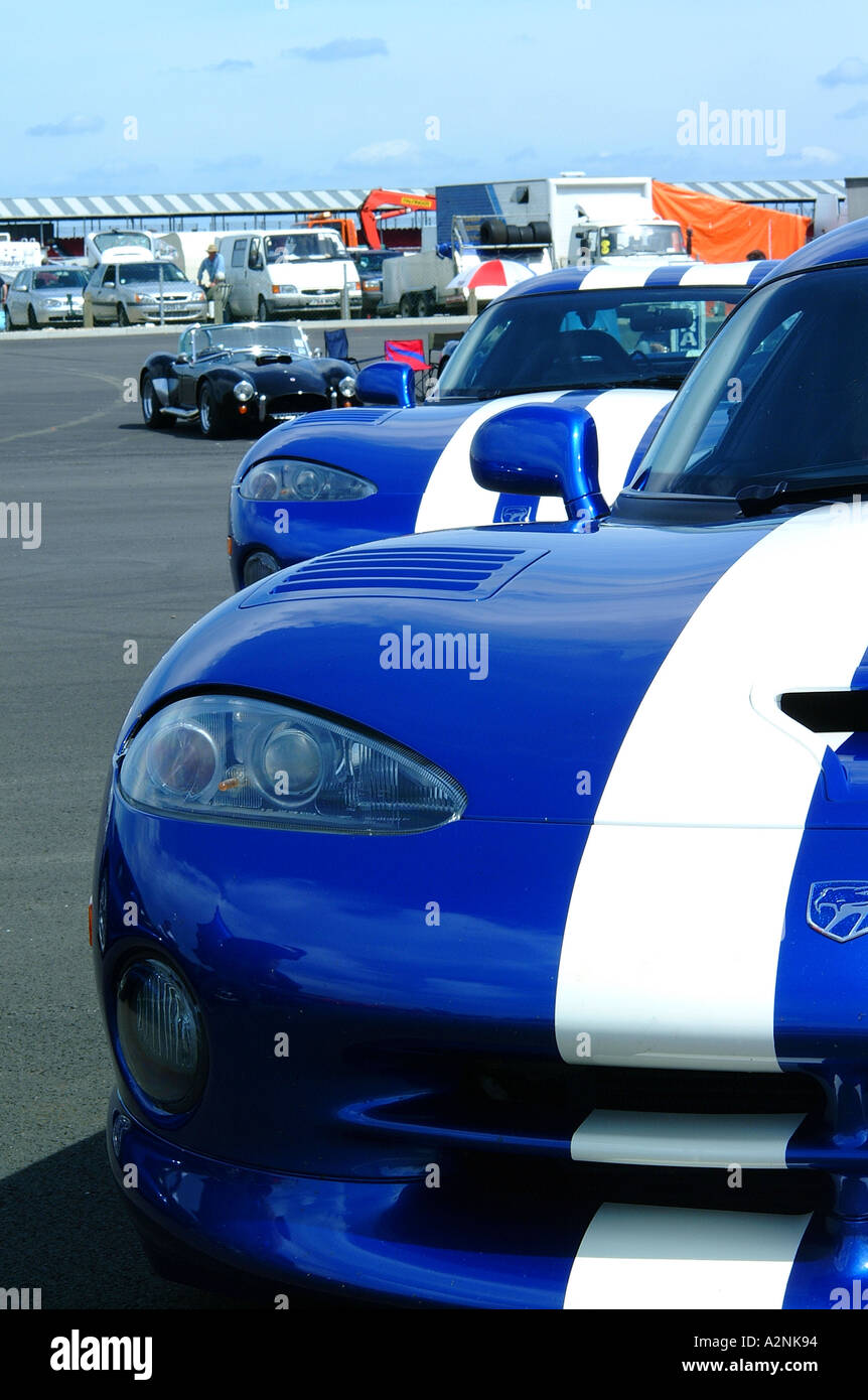 Partial view of front end of dodge viper Stock Photo
