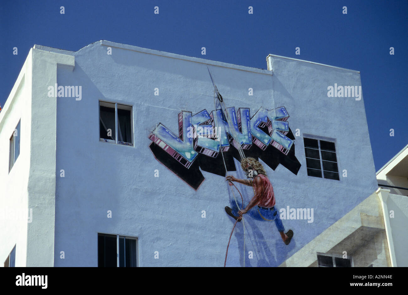 Grafitti on a house front at Venice Beach California Stock Photo
