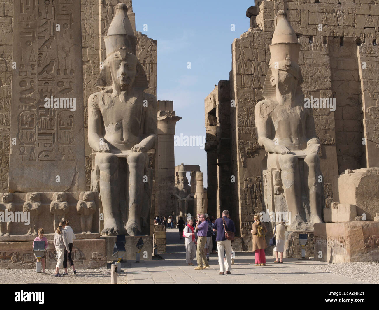 statues of Ramses temple of Luxor Egypt Stock Photo - Alamy