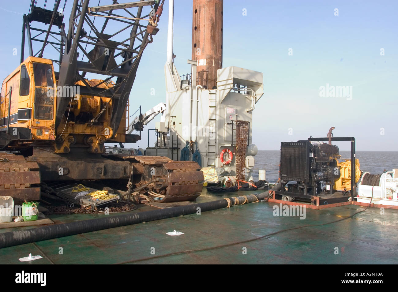 Deck on board cabling barge The Wind Laying Cables for Windfarm on the