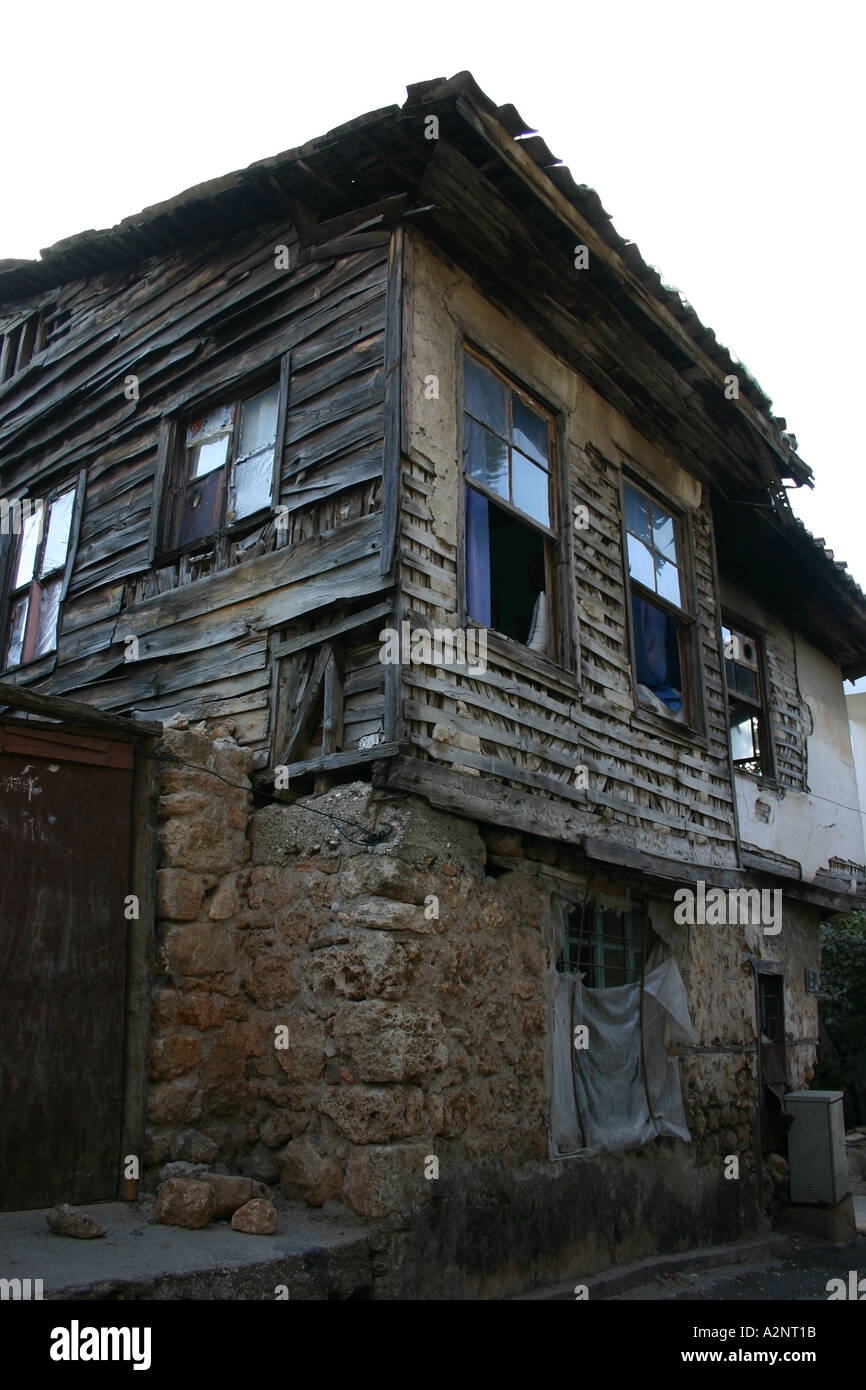 Old buildings around the back of the old town of Antalya in Turkey Stock Photo