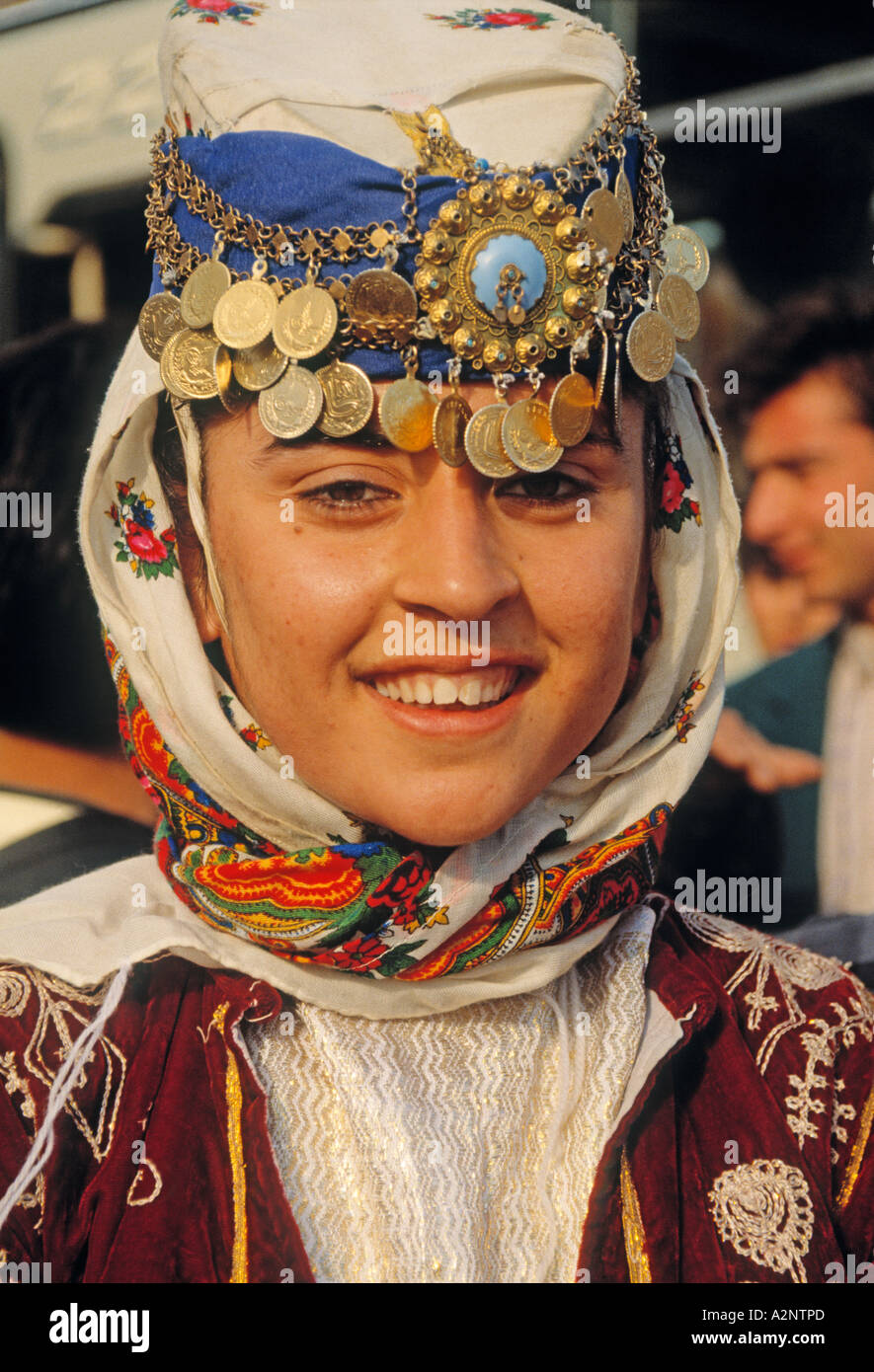 Turkey Young Turkish woman in traditional costume Stock Photo