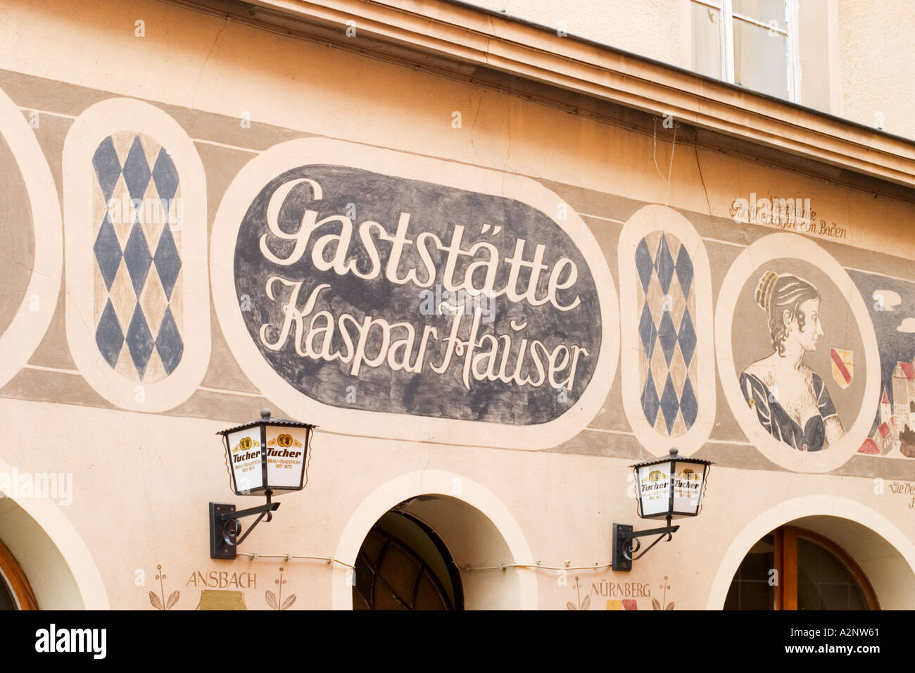 restaurant Kaspar Hauser in Ansbach Franconia Germany Stock Photo