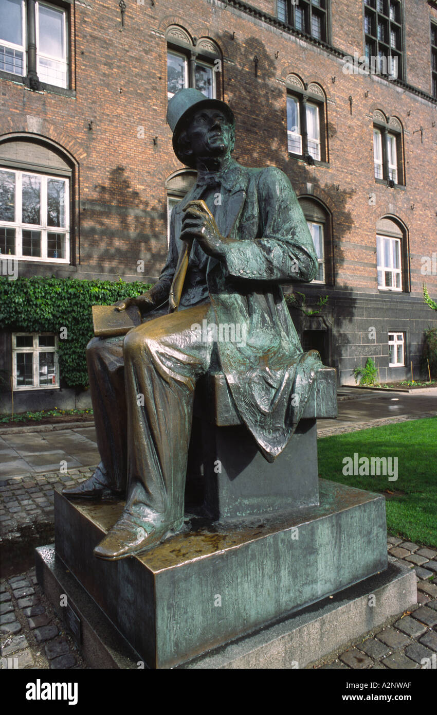 Bronze statue of Hans Christian Andersen in central Copenhagen Denmark ...