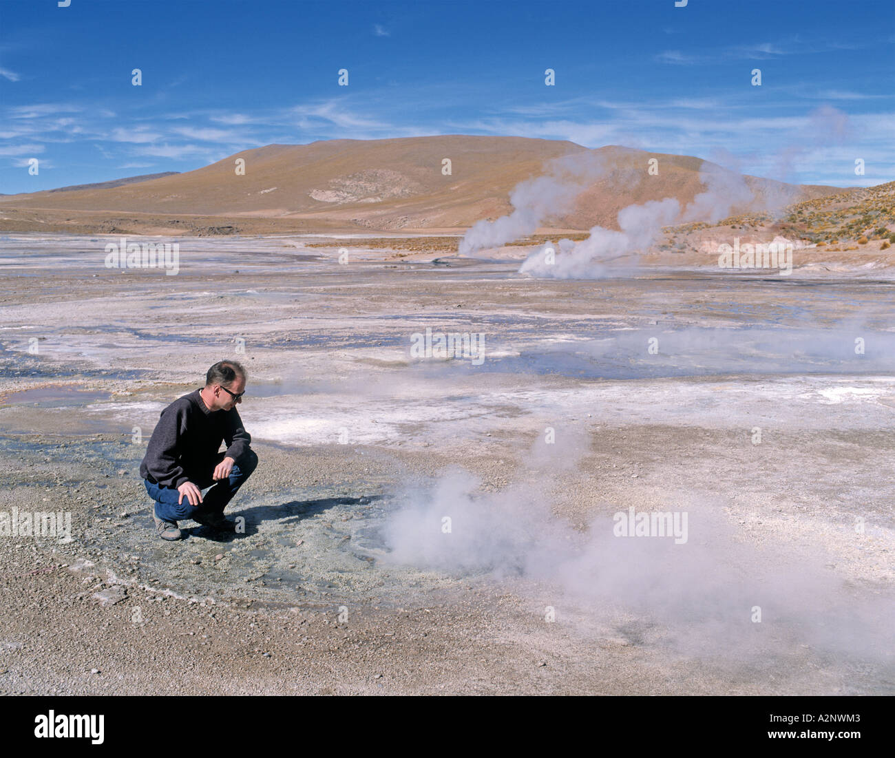 El Tatio Geysers near San Pedro de Atacama Chile Stock Photo