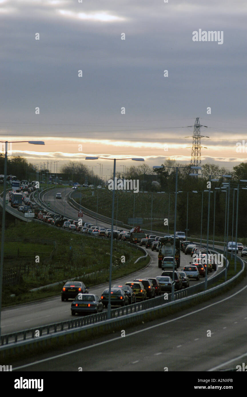dual carriageway paula redcliffe road in to bedford uk in early morning
