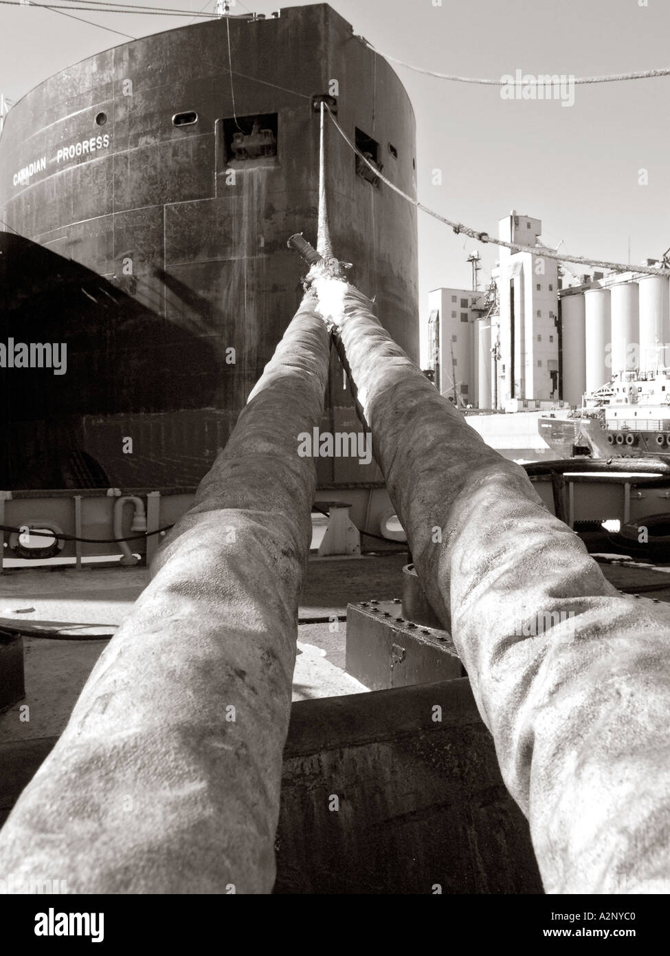 Great Lakes Freighter Canadian Progress tied up for the winter in the Port of Sarnia Sarnia ON Canada Stock Photo