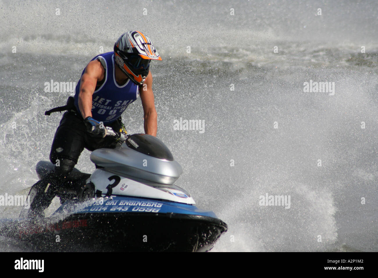 Competitor turning at national jet ski finals 2005 at Willen Lake in