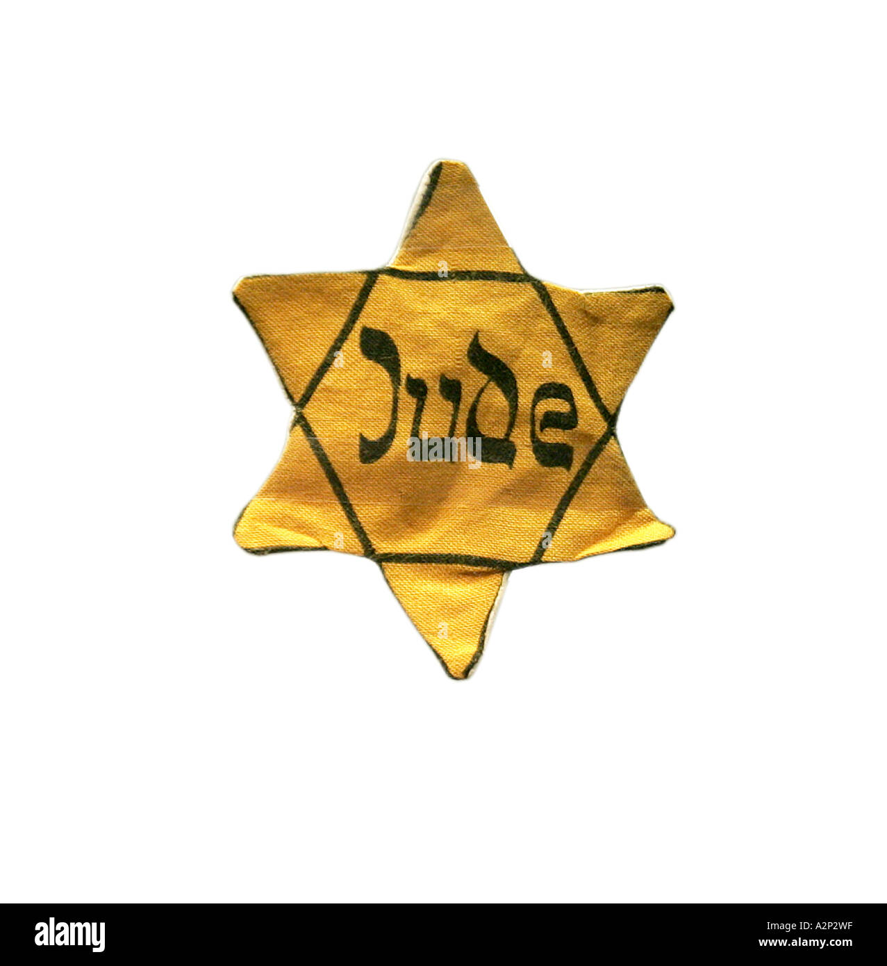 yellow Star of David Jewish Jew holocaust Second World War racism repression prosecution death fascism concentration genocide Stock Photo