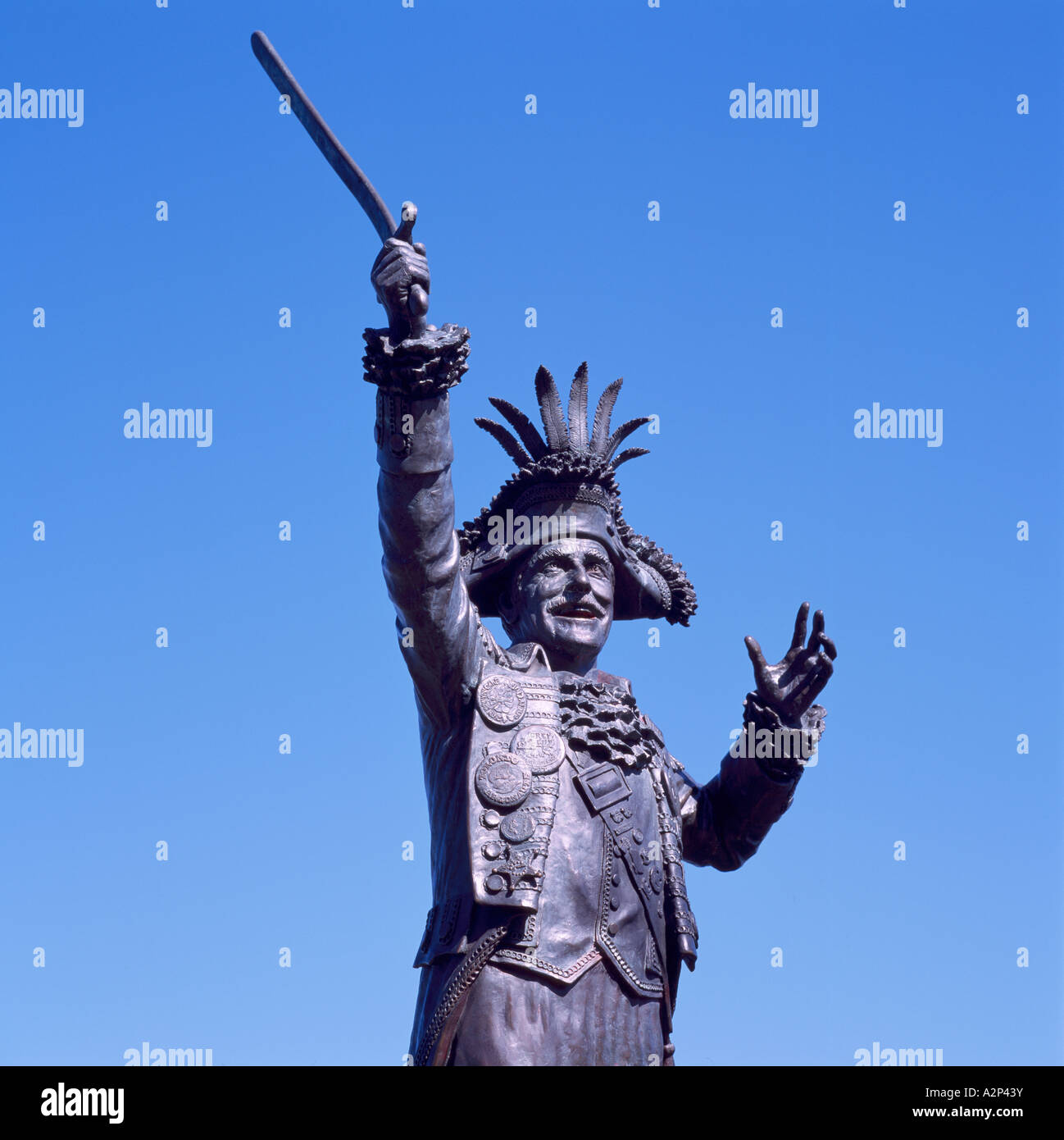 Statue Frank James Ney at International World Championship Bathtub Race in Nanaimo on Vancouver