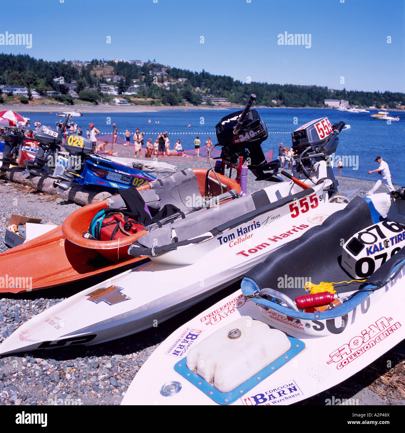 Bathtubs on Display on the Beach after International World Championship