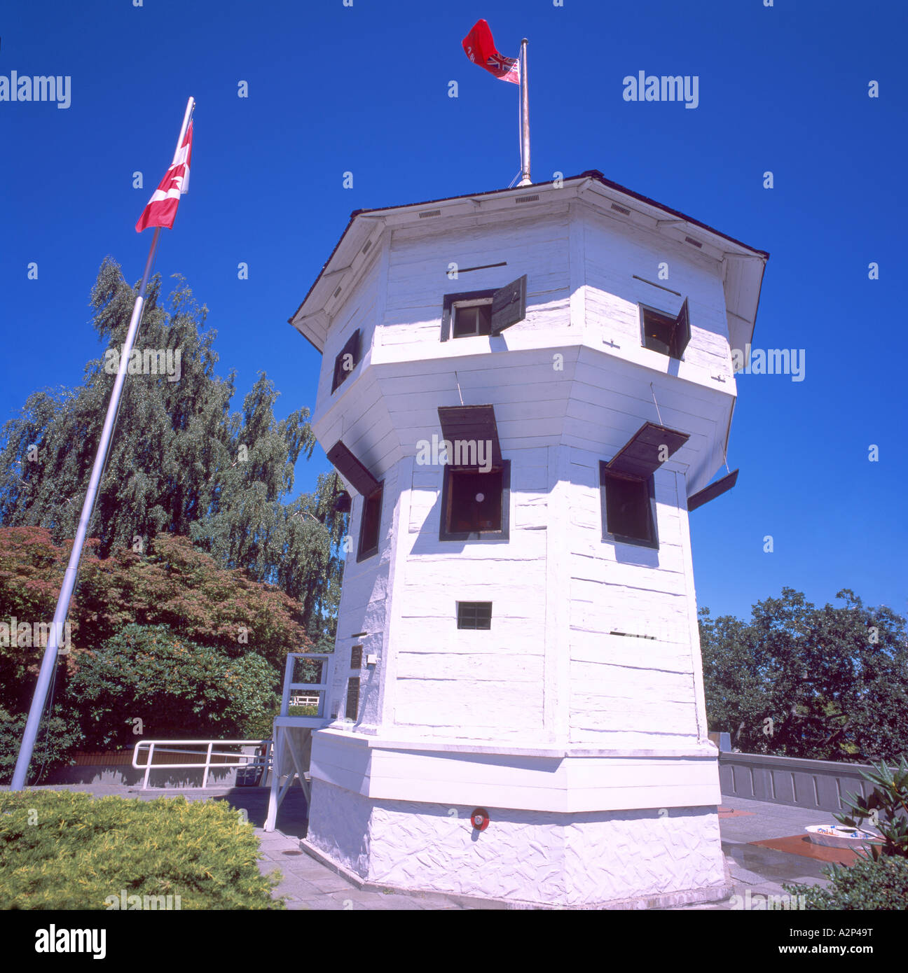 Nanaimo, BC, Vancouver Island, British Columbia, Canada - The Bastion, HBC / Hudson Bay Company Fort, Historic Landmark Stock Photo