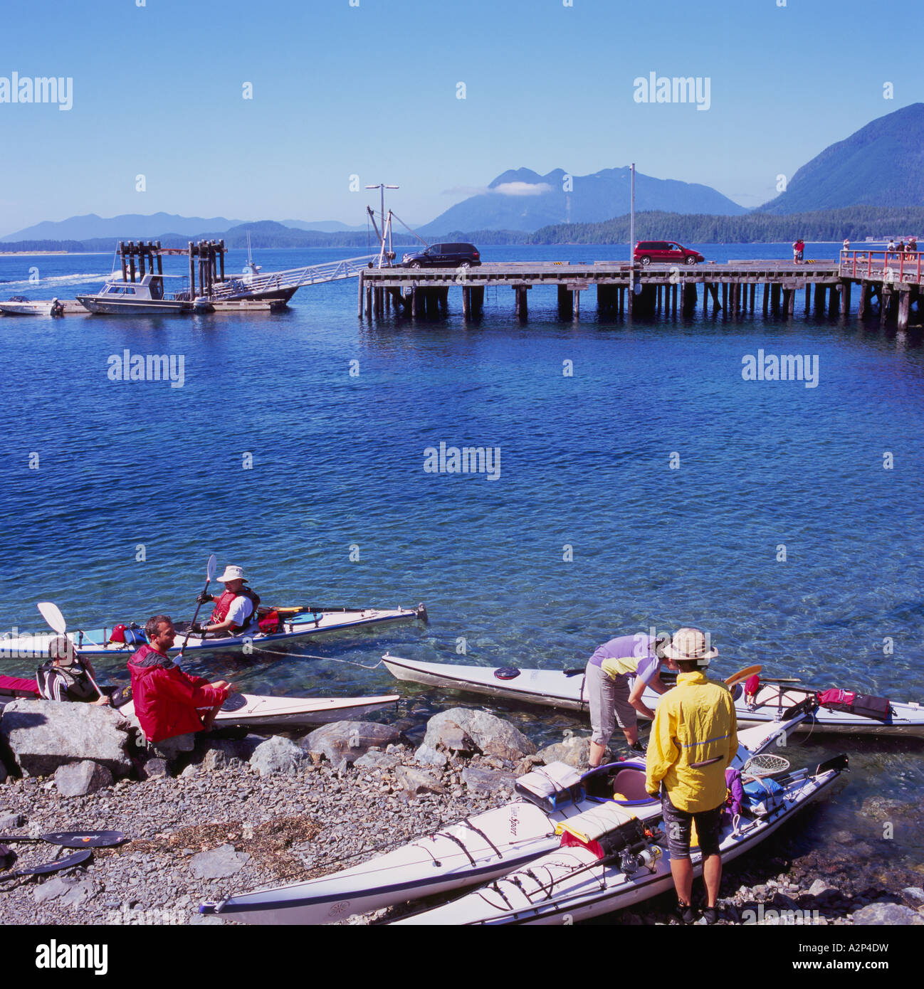 Kayak trip boat tofino bc summer hires stock photography and images