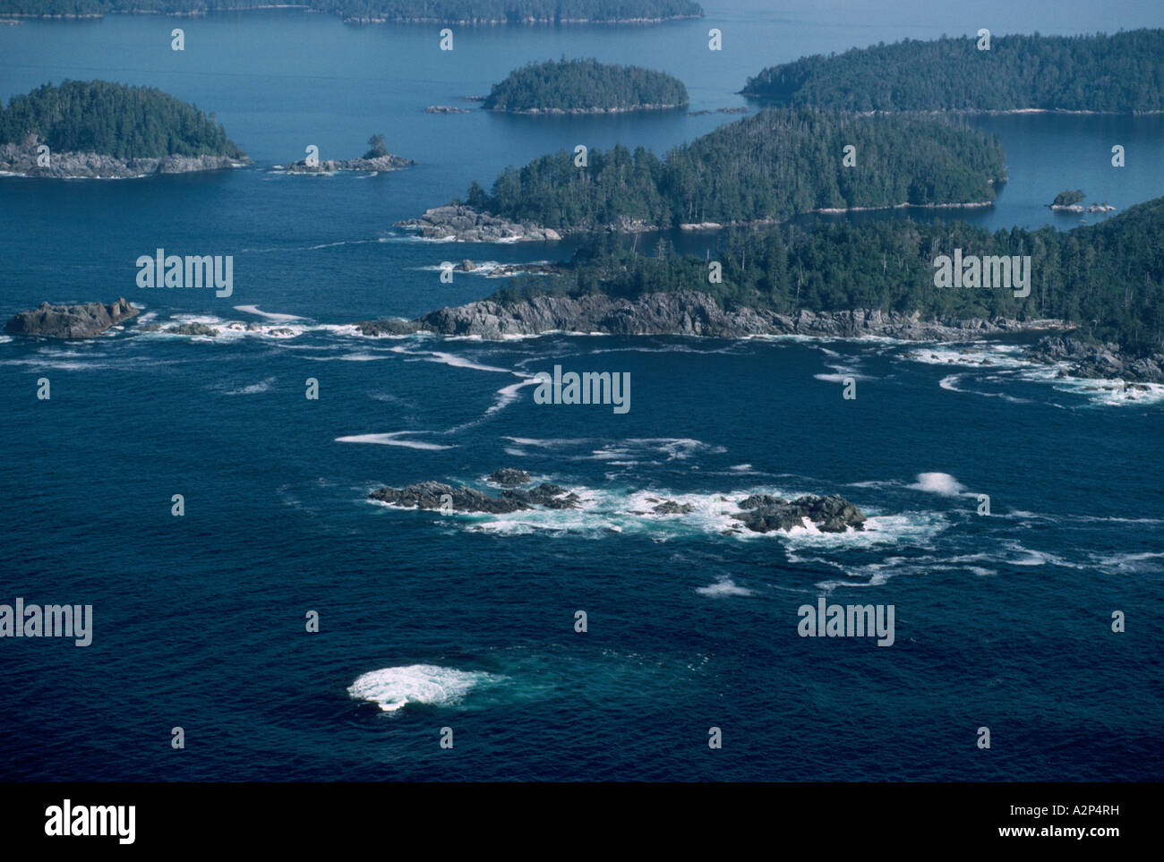 Aerial View of the Broken Group Islands off the Pacific West Coast of