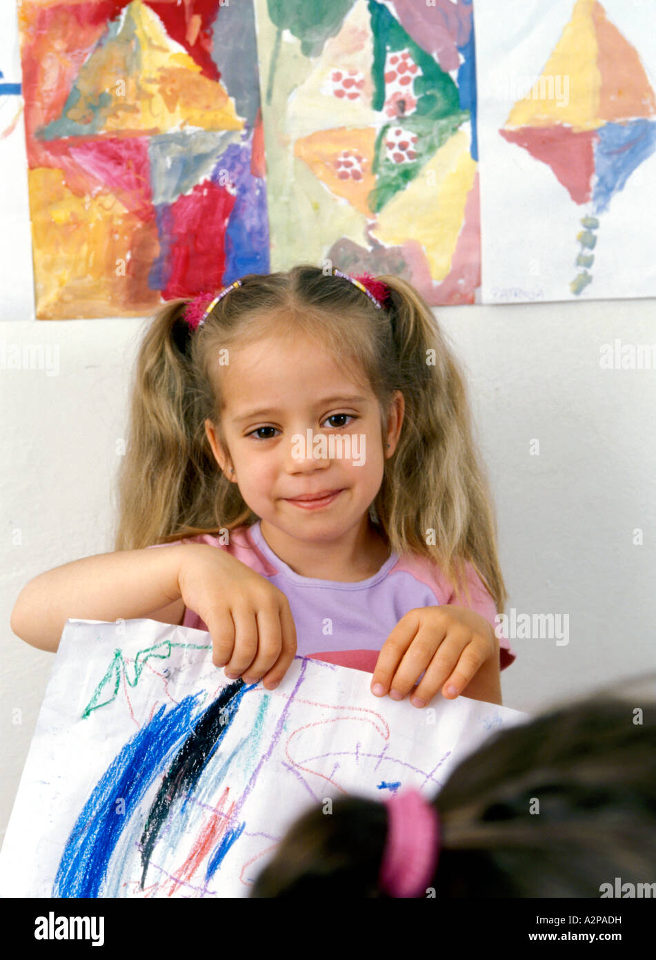 Girl in nursery school, kindergarten Stock Photo