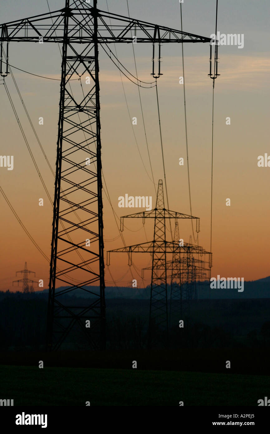 power supply lines Stock Photo - Alamy
