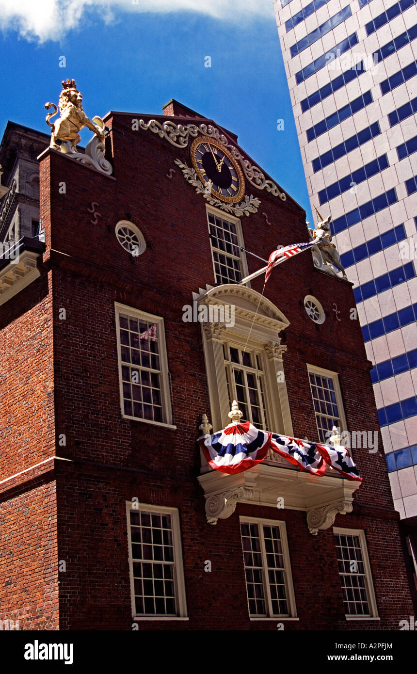 Old State House, Boston, Massachusetts, New England, USA. Oldest public building in Boston Stock