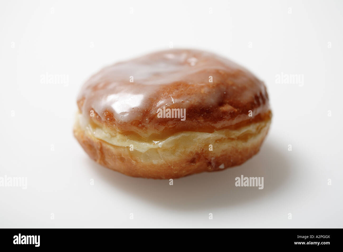 Sugar glazed doughnut on white background - donut Stock Photo - Alamy