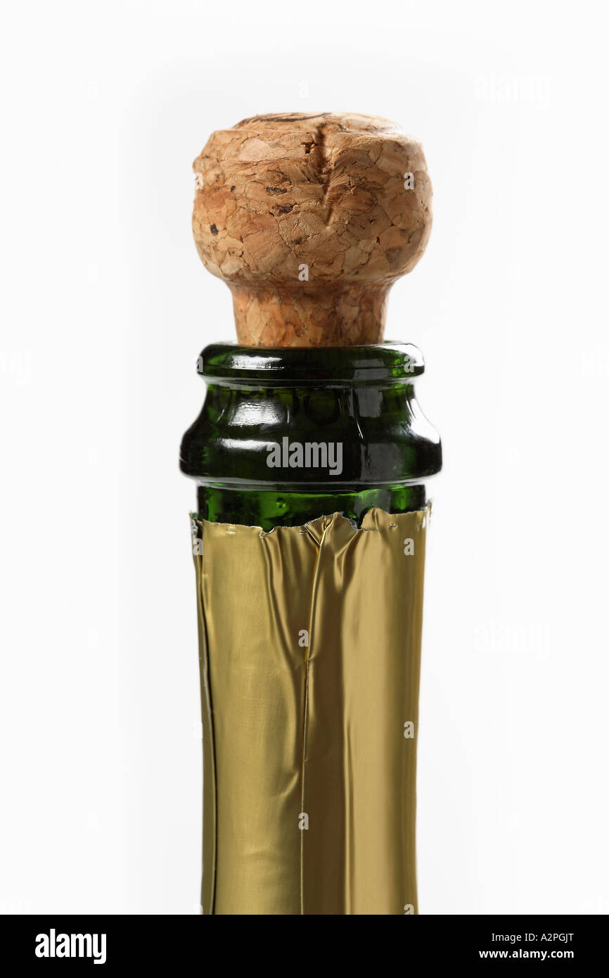 Bottleneck of a champagne bottle, cork Stock Photo Alamy