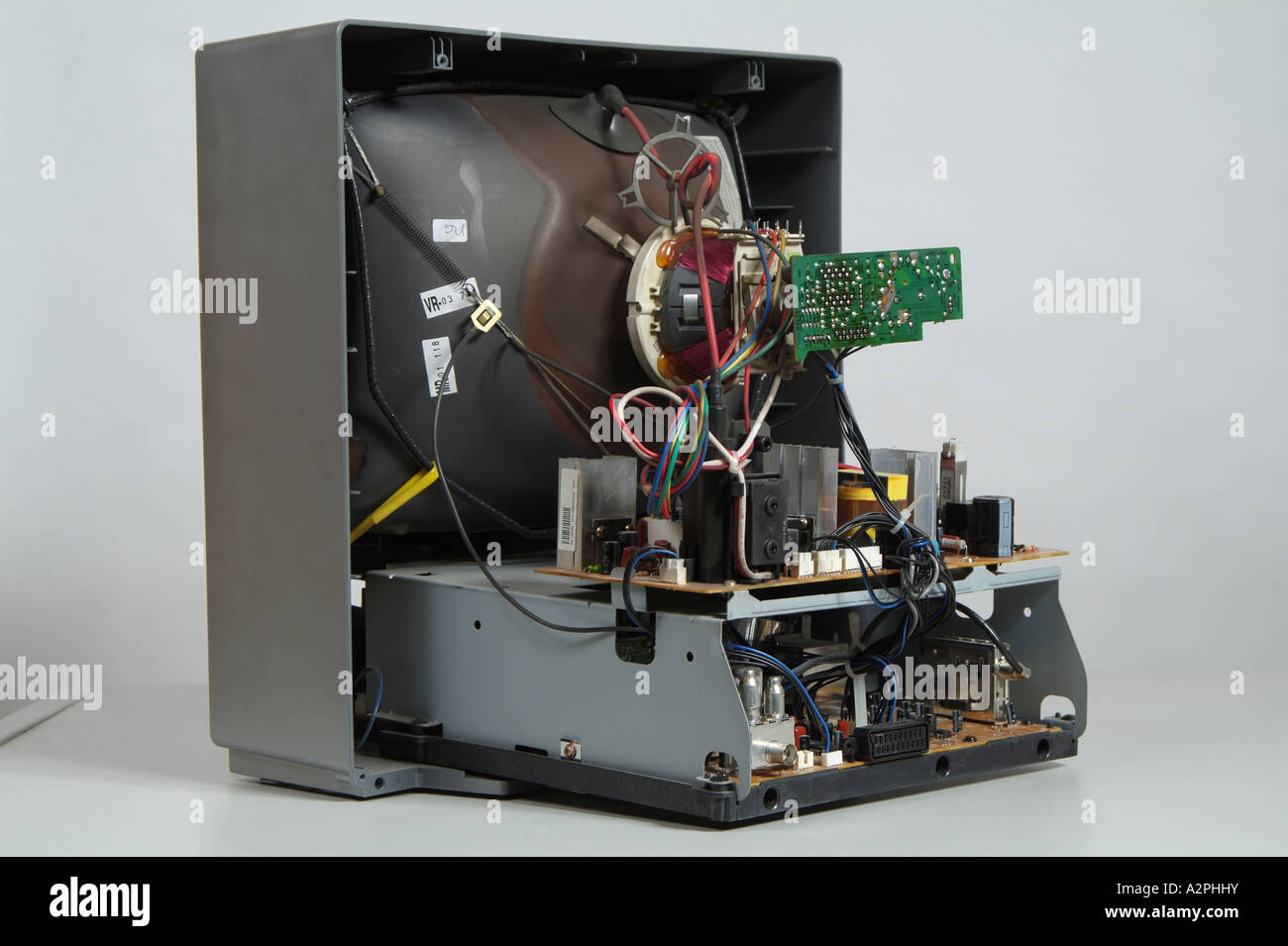 Television set The interior of a tv and video recorder Stock Photo - Alamy