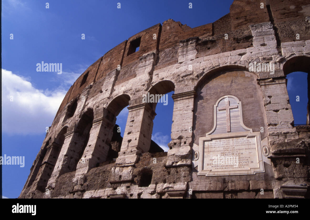 Walls of the Rome Colosseum Stock Photo