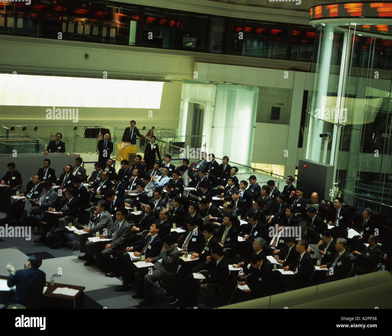 Business meeting at Tokyo Stock Exchange Stock Photo