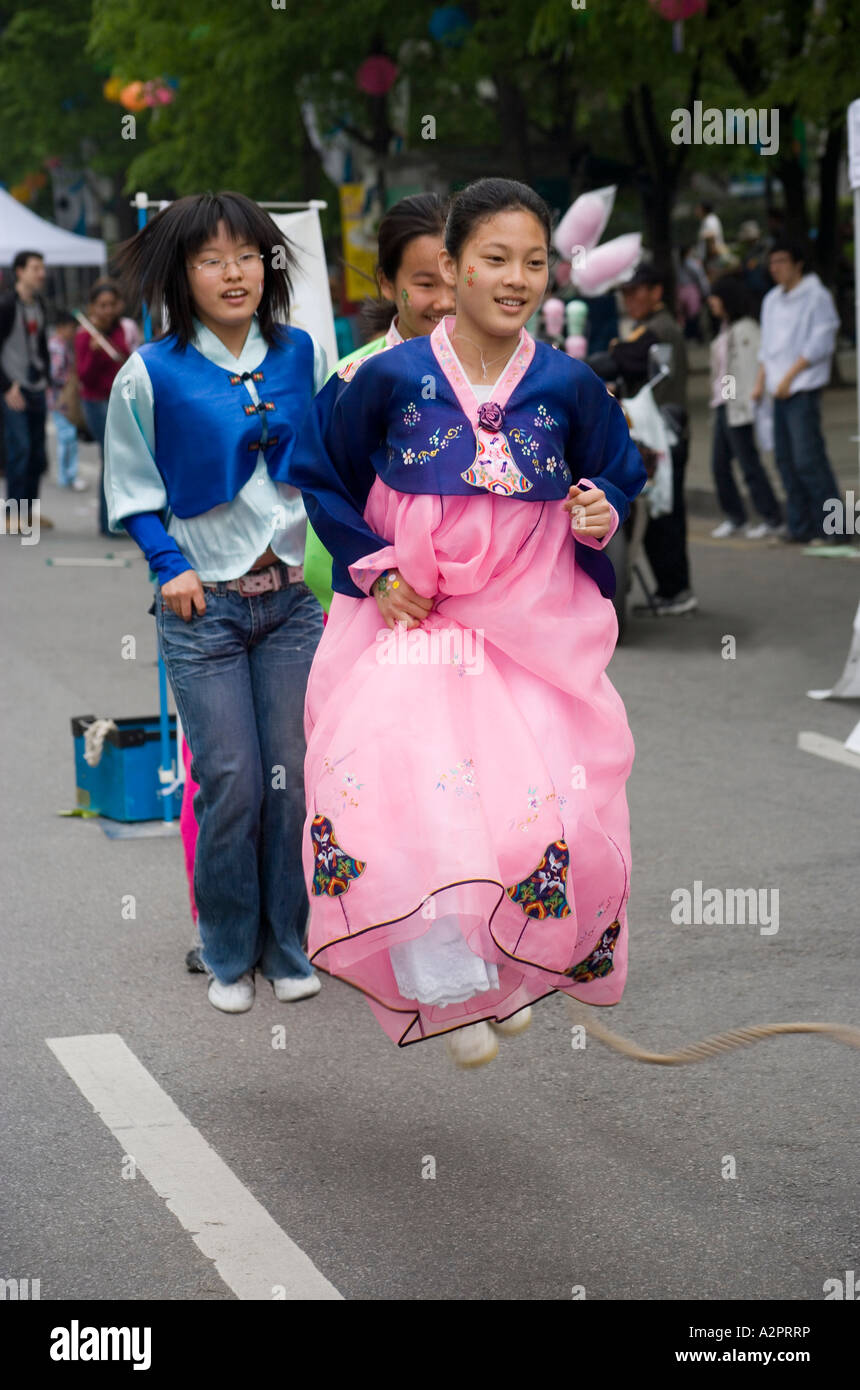 Childrens Games at the Lotus Lantern Festival Seoul South Korea Stock Photo