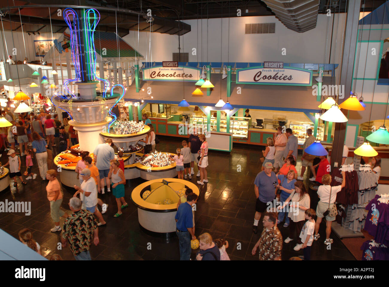 Guests shop for chocolate products as well as apparel and clothing in Hershey s Chocolate World Stock Photo