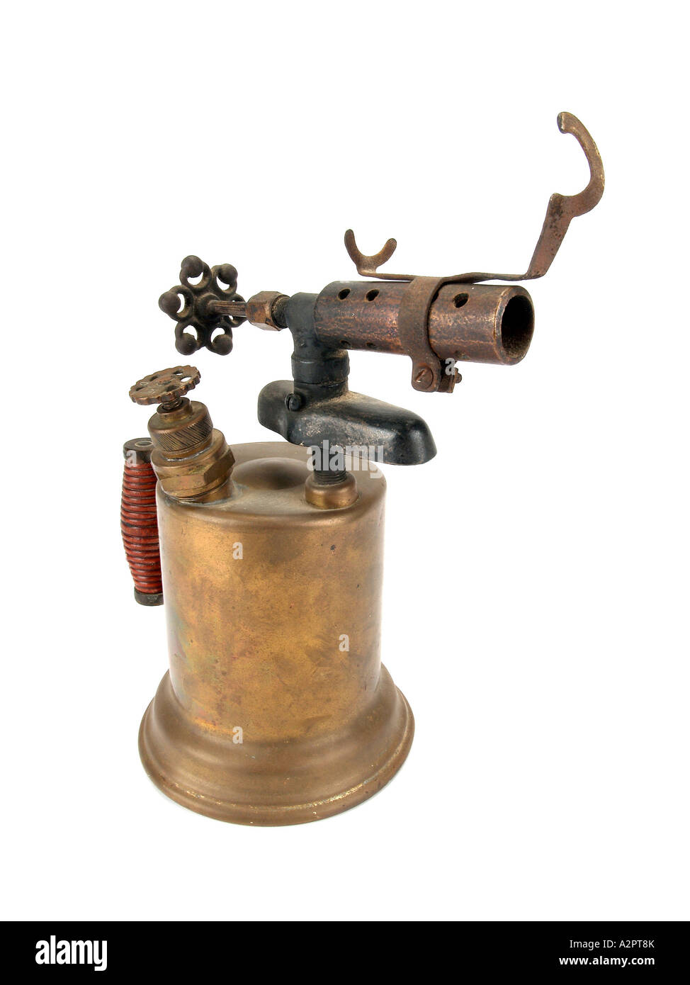 Old style bronze burner  on white background Stock Photo