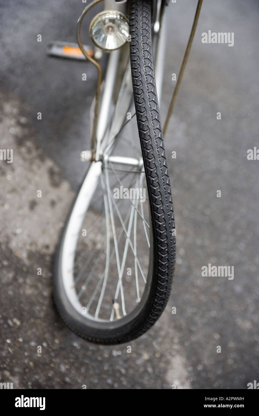 Bicycle with Buckled Wheel Tokyo Japan Stock Photo Alamy