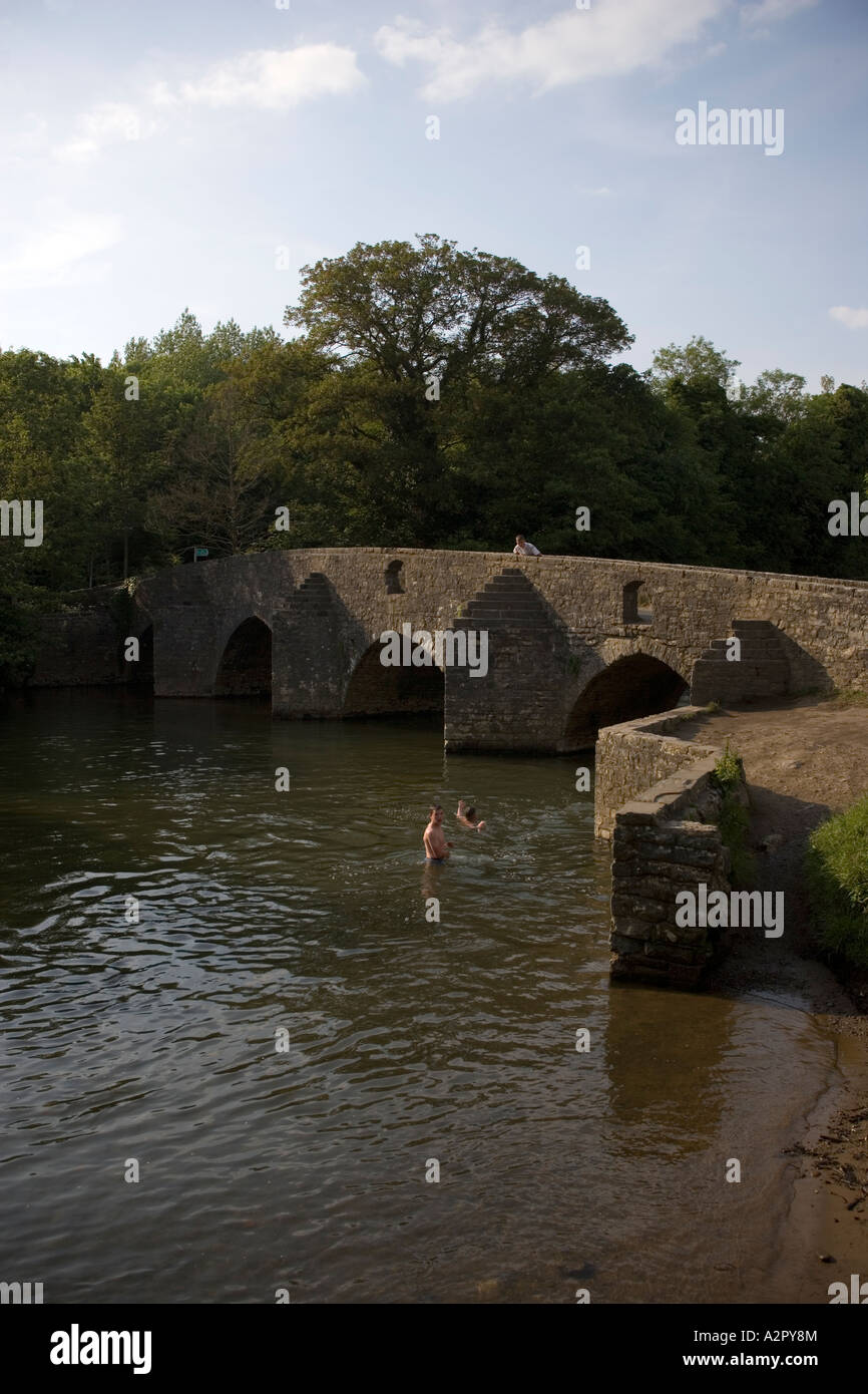 Dipping Bridge Merthyr Mawr Near Bridgend South Wales Stock Photo