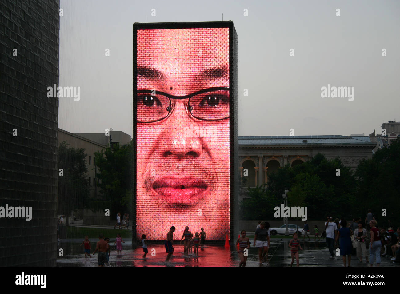 Crown Fountain Chicago Stock Photo