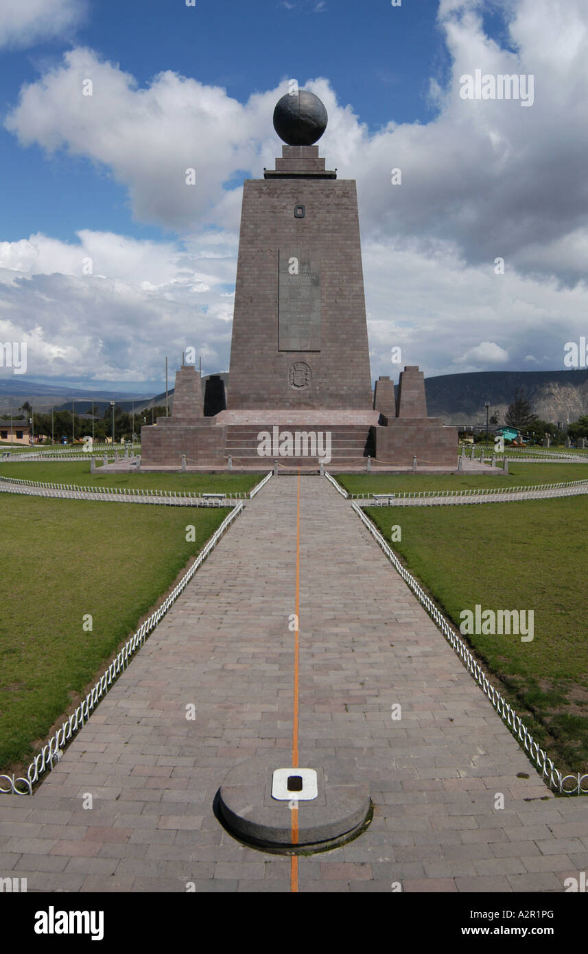 Monument Mitad del Mundo (the Middle of the World) on the equator line