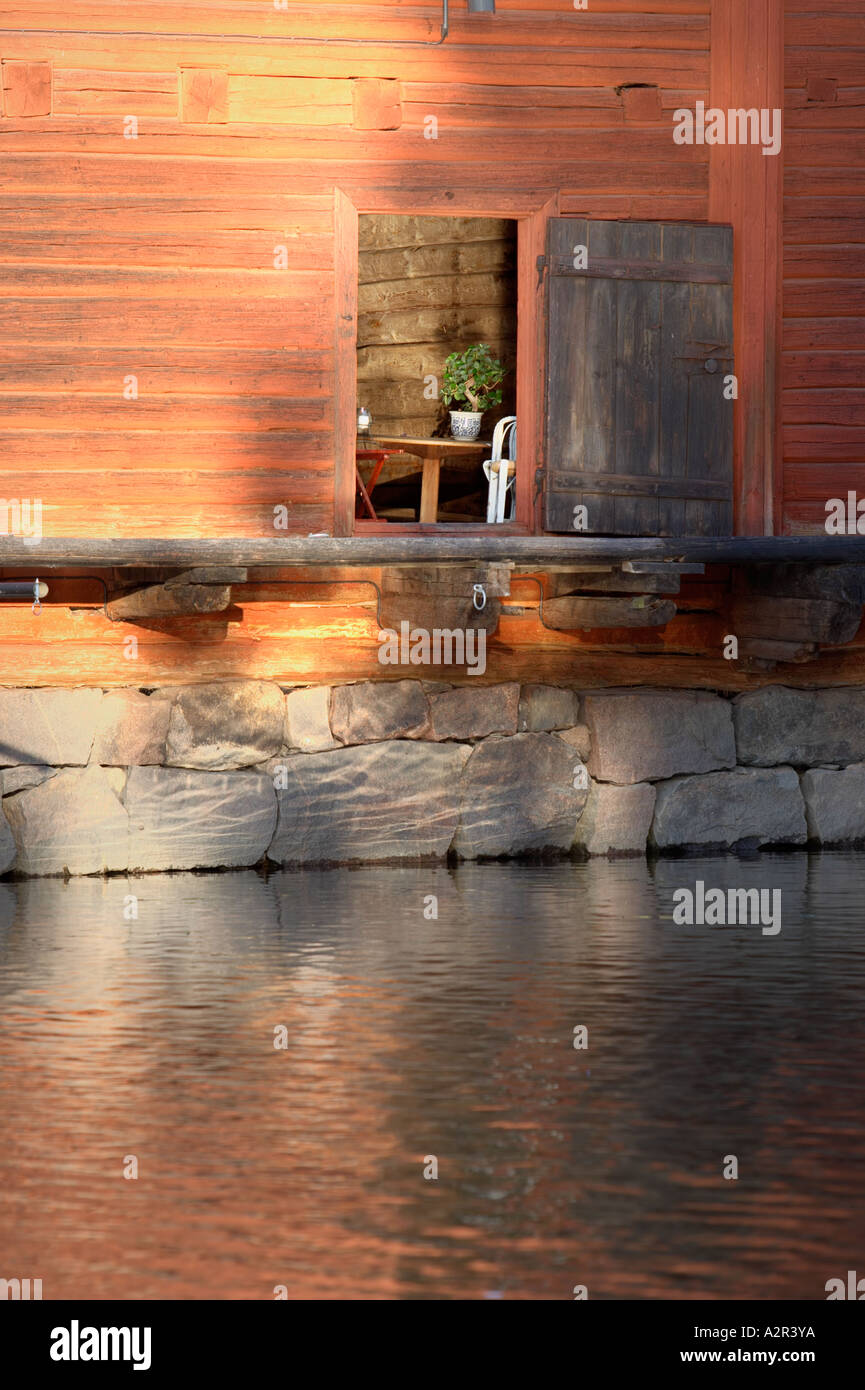 Doorway to an old boat shed, Old town, Porvoo, Finland Stock Photo