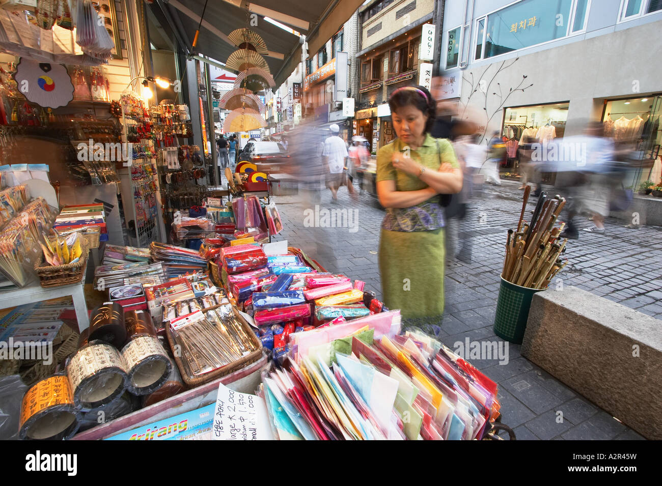 Woman Shopping At Insadong, Seoul Stock Photo