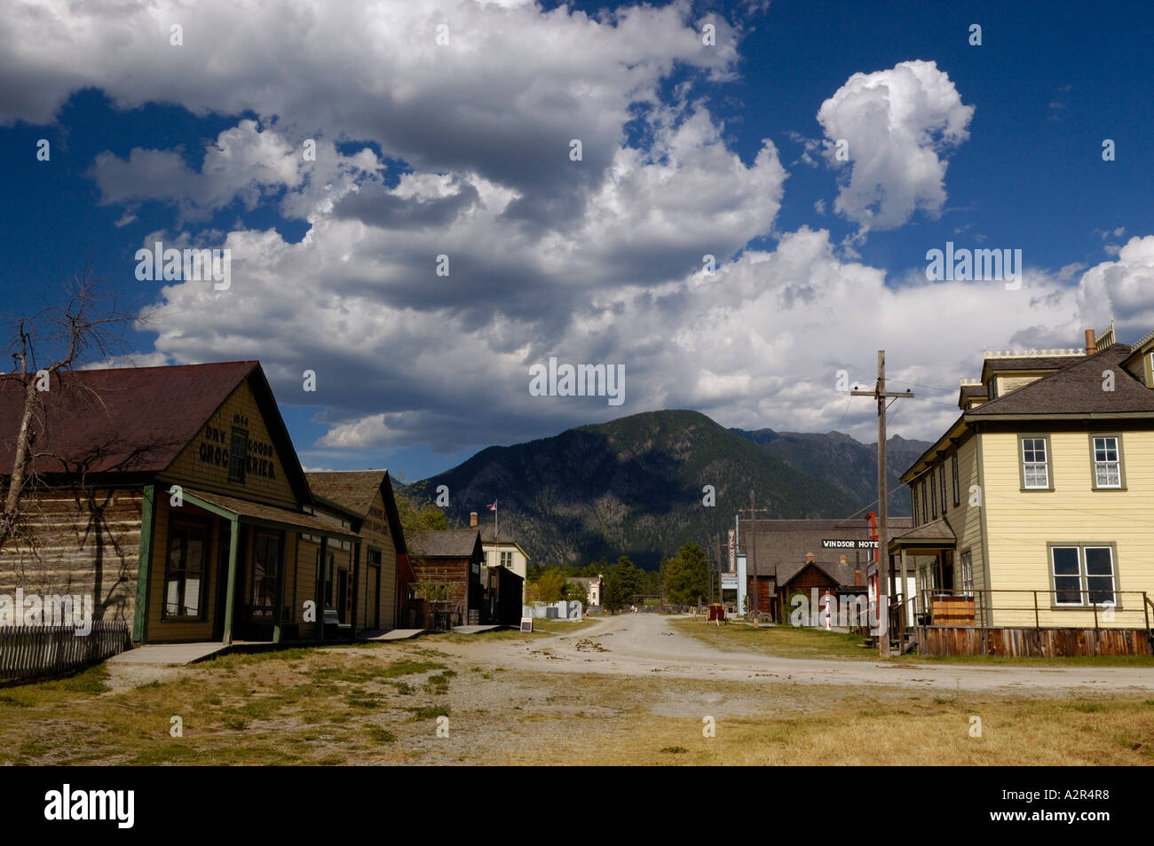 Fort Steele Heritage Ghost town main street Rocky Mountains British Columbia Canada Stock Photo
