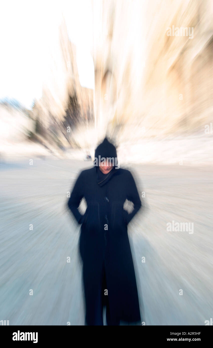 zoomed girl in avignon Stock Photo
