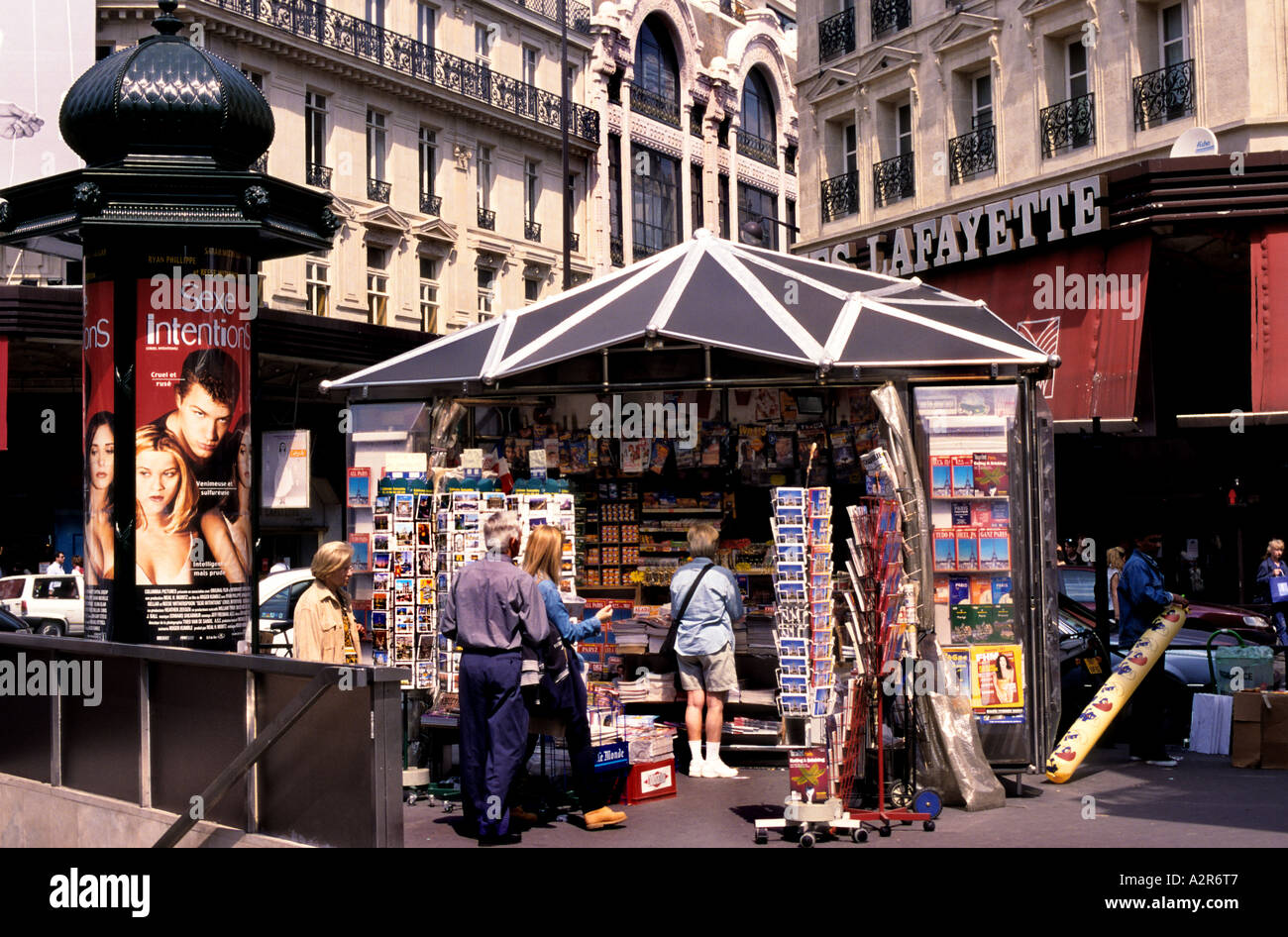 Paris Avenue Champs Elysees Bookshop Newspaper Stock Photo