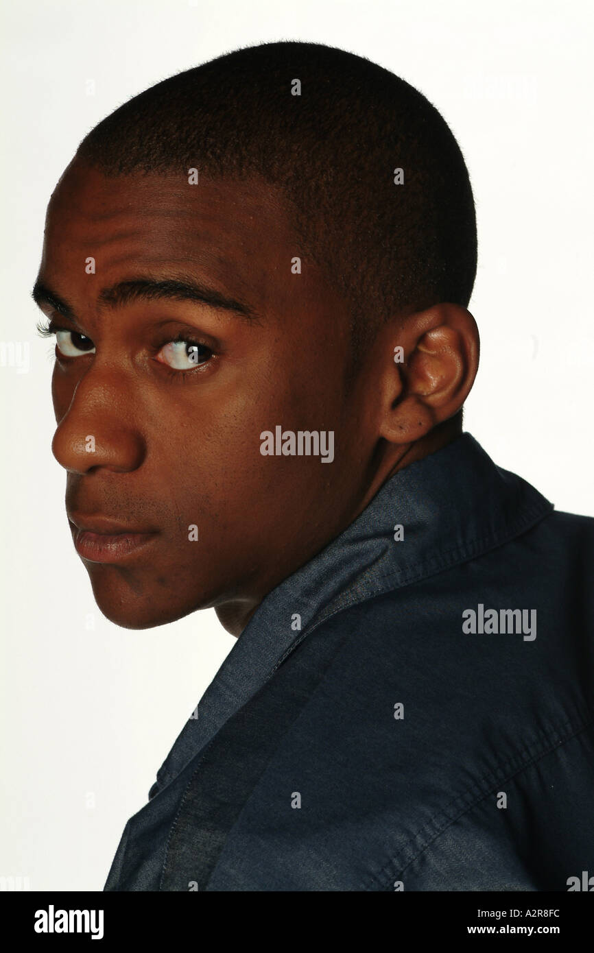 Portrait of a serious young black teenager  Stock Photo